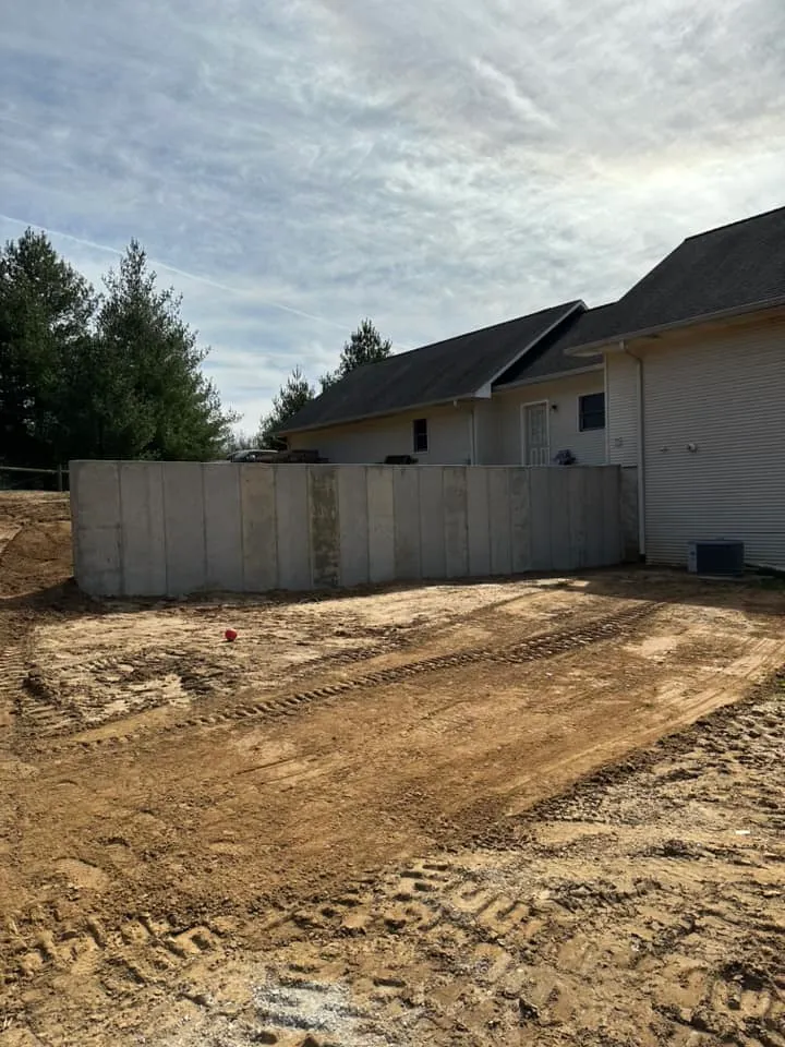 Foundation walls next to home
