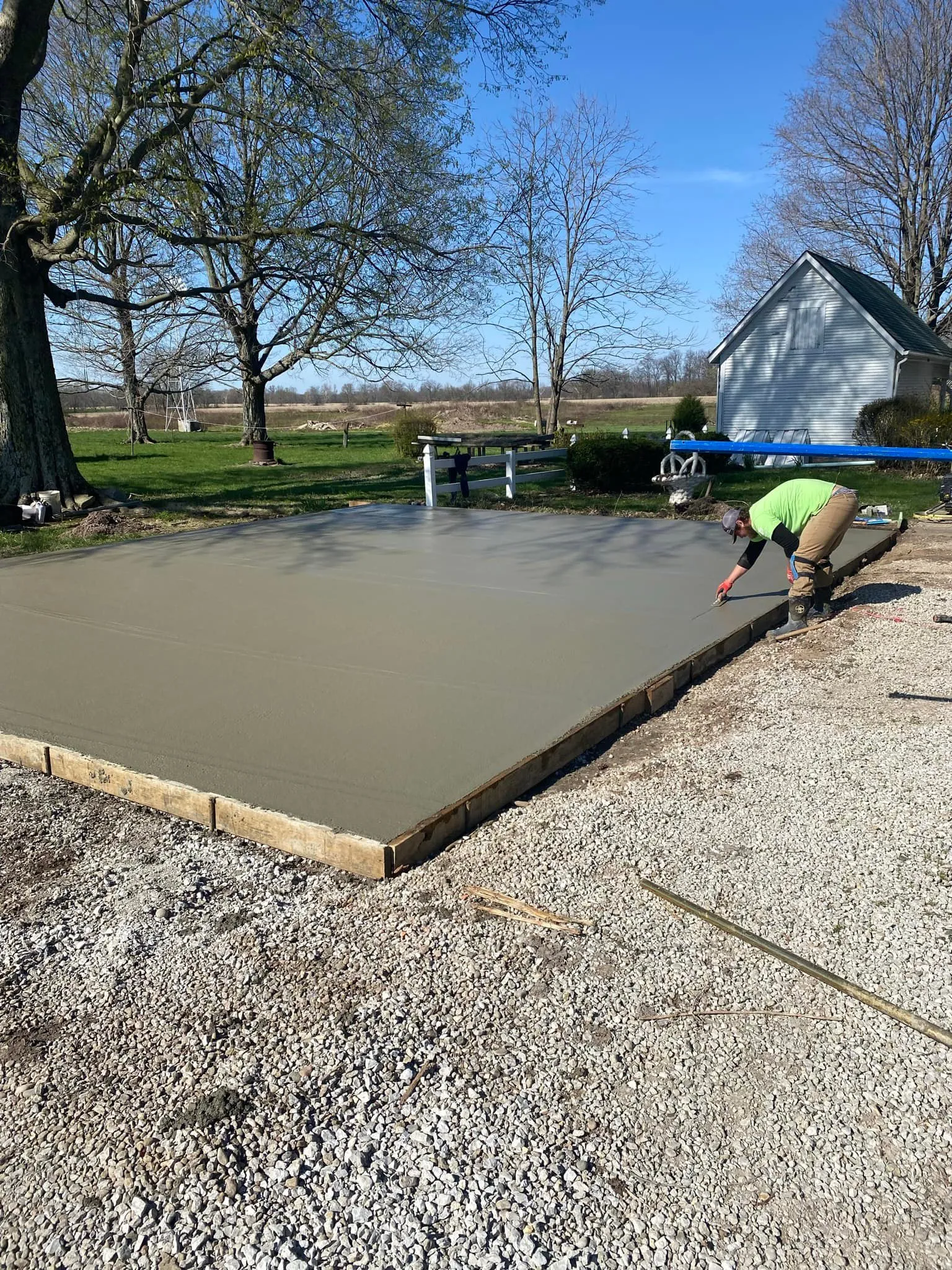 Garage slab foundation