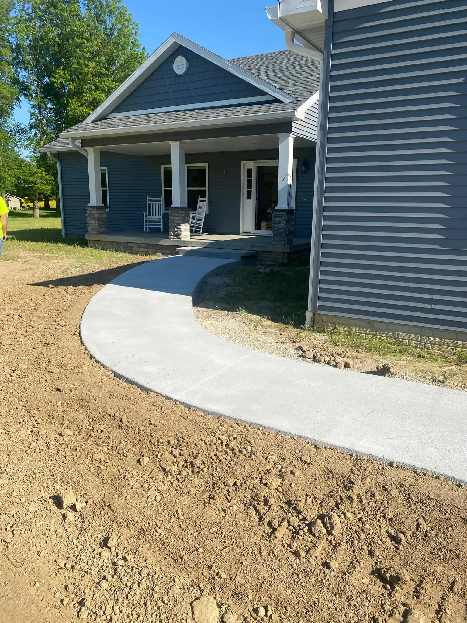 Custom concrete patio installation